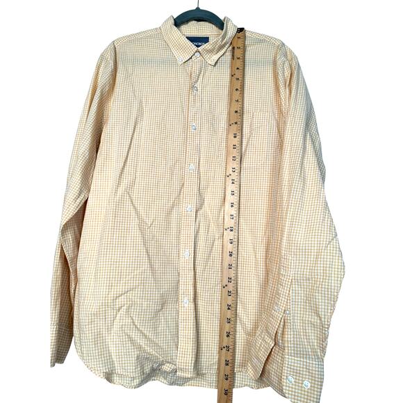 Bonobos L Standard Fit Cotton Poplin Gingham Plaid Button Up Dress Shirt Yellow - Picture 6 of 9
